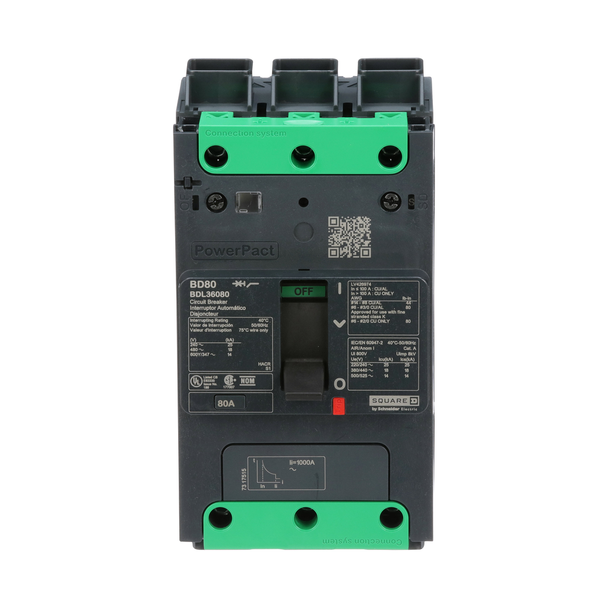 Schneider Electric BDL36080 Molded Case Circuit Brkr 600Y/347V 80A