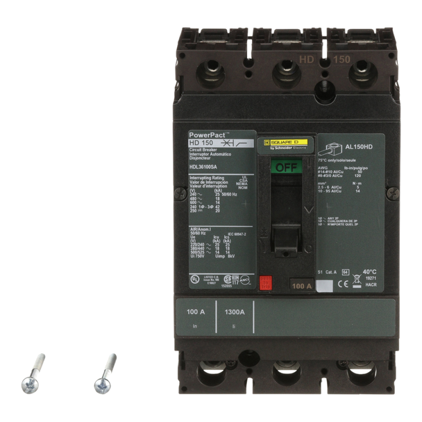 Schneider Electric HDL36100SA Molded Case Circuit Breaker 600V 100A