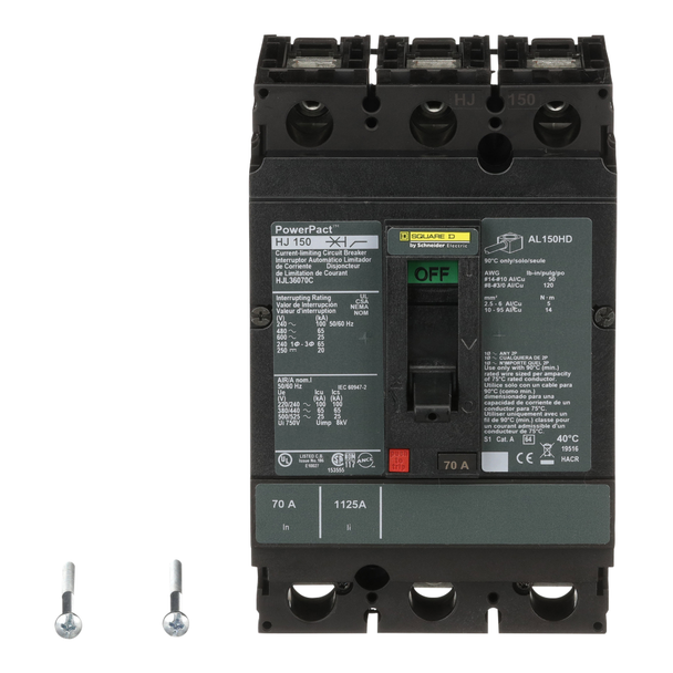 Schneider Electric HJL36070 Molded Case Circuit Breaker 600V 70A