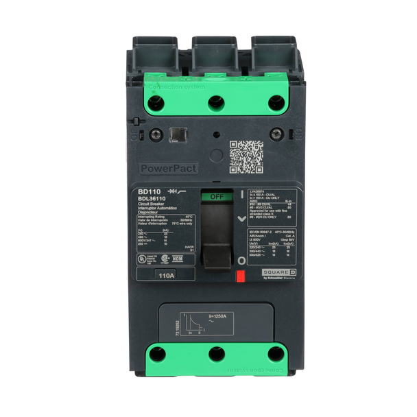 Schneider Electric BDL36110 Molded Case Circuit Brkr 600Y/347V 110A