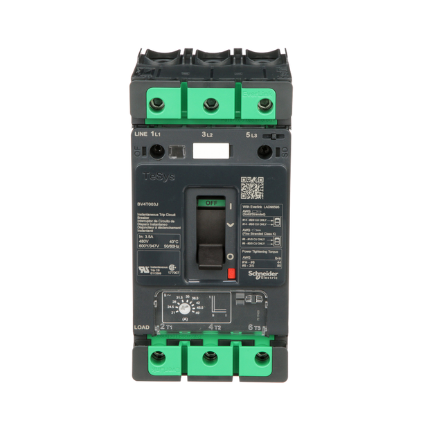 Schneider Electric BV4T003J Motor Circuit Protector 600Y/347V 3.5A