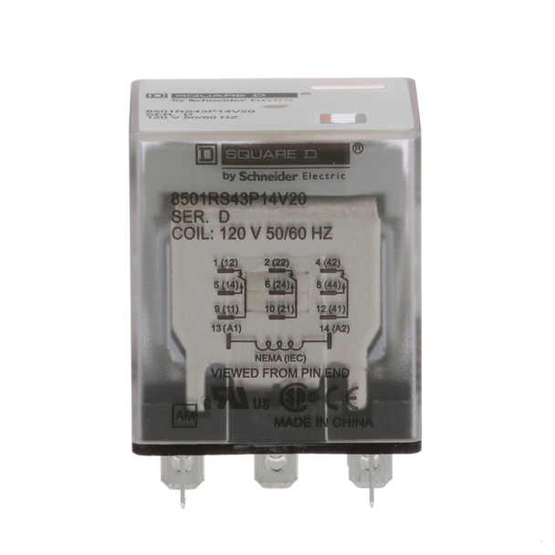 Schneider Electric 8501RS43P14V20 Relay240Vac15Amptyper+Options