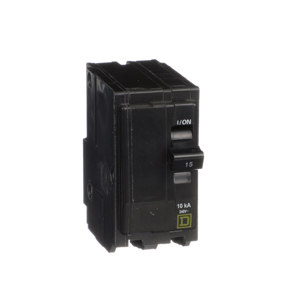 Schneider Electric QO215H5237 Mini circuit breaker, QO, 15A, 2 pole, 120/240VAC, 10kA, plug in, ring