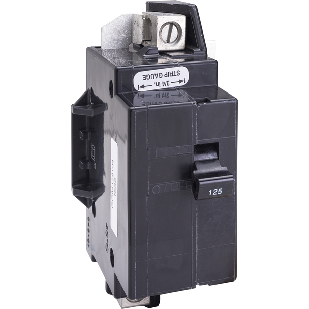 Schneider Electric QOM125VHCP Main breaker, QO, 125A, 2 pole, 120/240VAC, 22kA, bolt on, consumer pack