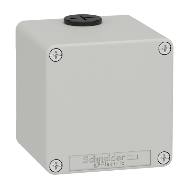 Schneider Electric XAPD14 Die cast empty control station, Harmony XAP, XB2 SL, zinc alloy, grey, M20, undrilled, 80x80x77mm, UL cULus