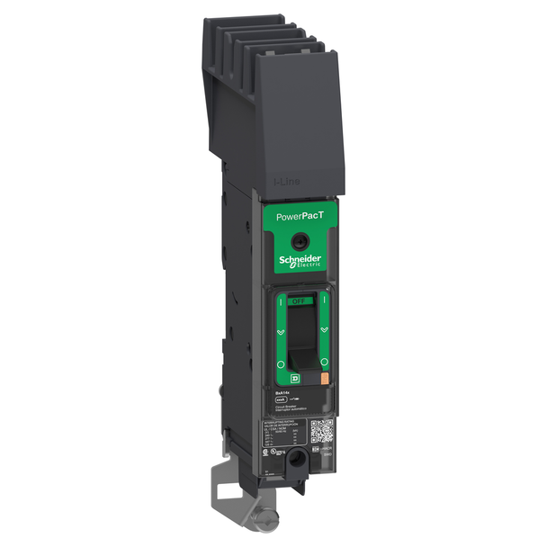 Schneider Electric BDA140503 Circuit breaker, PowerPacT B, 50A, 1 pole, 480Y/277VAC, 18kA, I-Line, thermal magnetic, 80%, B