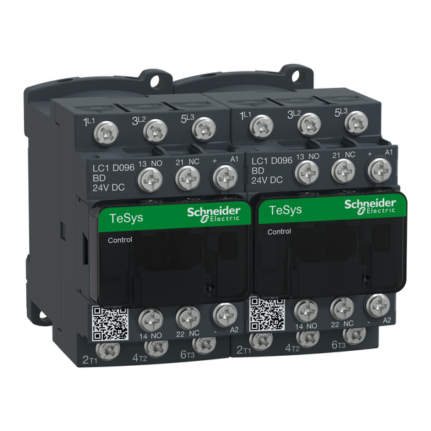 Schneider Electric LC2D096BD TeSys Deca reversing contactor - 3P(3 NO) - AC-3 - <= 440 V 9 A - 24 V DC coil