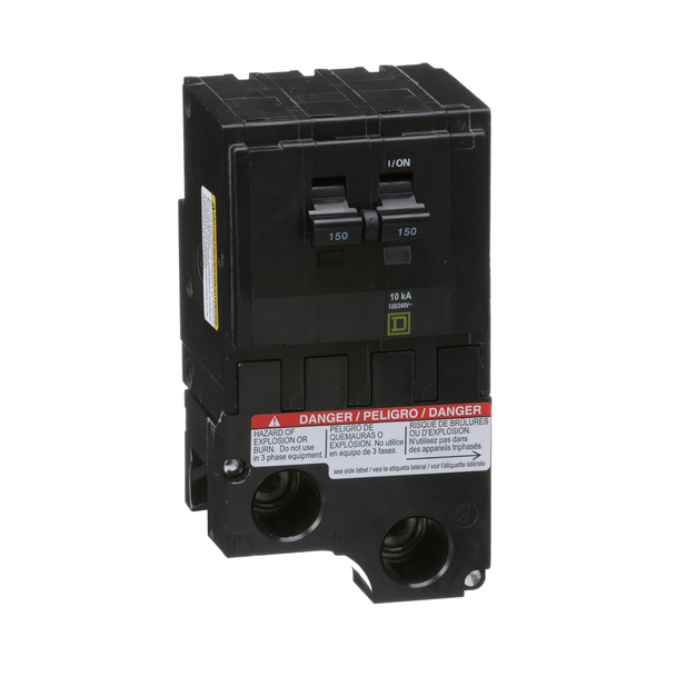 Schneider Electric QO2150 Mini circuit breaker, QO, 150A, 2 pole, 120/240VAC, 10kA, plug in