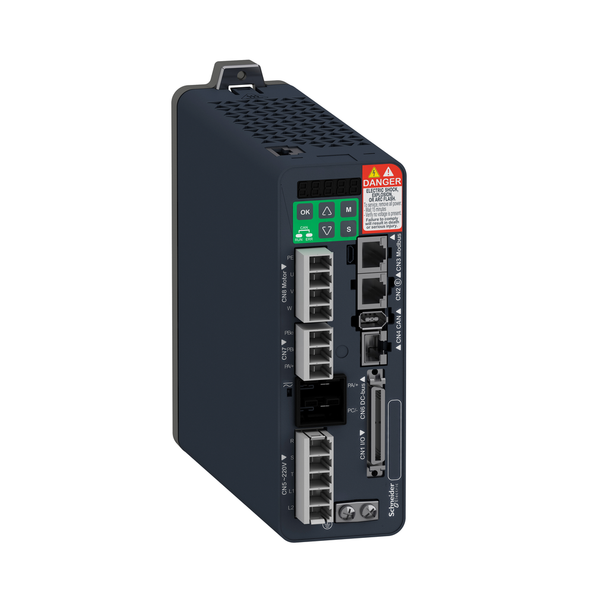 Schneider Electric LXM28SU20M3X motion servo drive, Lexium 28, sercos, single and three phase, 200 to 240V, 2kW