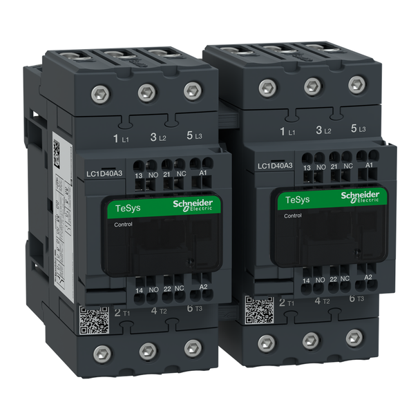 Schneider Electric LC2D40A3FE7 TeSys Deca reversing contactor - 3P(3 NO) - AC-3 - <= 440 V 40 A - 115 V AC coil