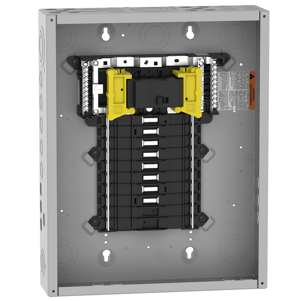 Schneider Electric QO116M100P Load center, QO, 1 phase, 16 spaces, 24 circuits, 100A convertible main breaker, NEMA1