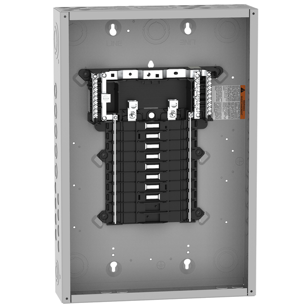 Schneider Electric QO116L125PG Load center, QO, 1 phase, 16 spaces, 24 circuits, 125A convertible main lugs, PoN, NEMA1, gnd bar