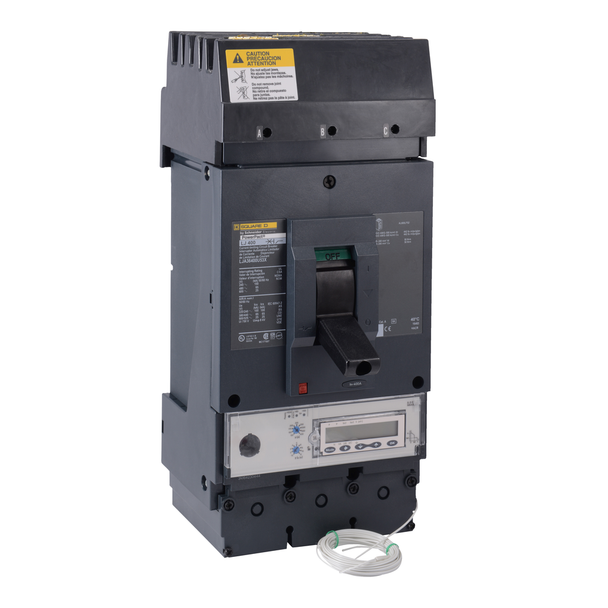 Schneider Electric LJA36400CU53X Circuit breaker, PowerPacT L, 400A, 3 pole, 600VAC, 25kA, I-Line, MicroLogic 5.3E, 100%, ABC