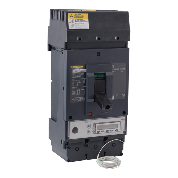 Schneider Electric LLA36400U53X Circuit breaker, PowerPacT L, 400A, 3 pole, 600VAC, 50kA, I-Line, MicroLogic 5.3E, 80%, ABC