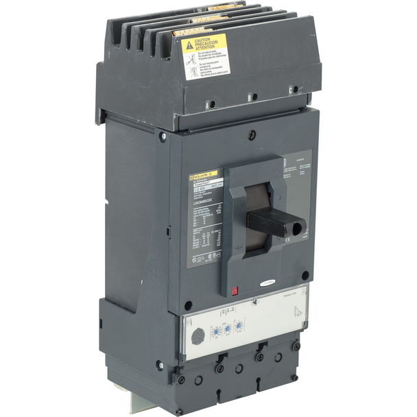 Schneider Electric LJA34600WU33X Circuit breaker, PowerPacT L, 600A, 3 pole, 480VAC, 65kA, I-Line, MicroLogic 3.3S, 80%, ABC, mission critical