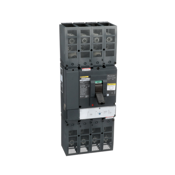 Schneider Electric LLL47070D35 Circuit breaker, PowerPacT L, 700A, 4 pole, 500VDC, 50kA, lugs, thermal magnetic, 80%