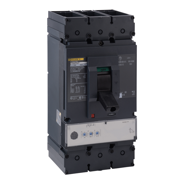 Schneider Electric LLL36250U33X Circuit breaker, PowerPacT L, 250A, 3 pole, 600VAC, 50kA, lugs, MicroLogic 3.3S, 80%