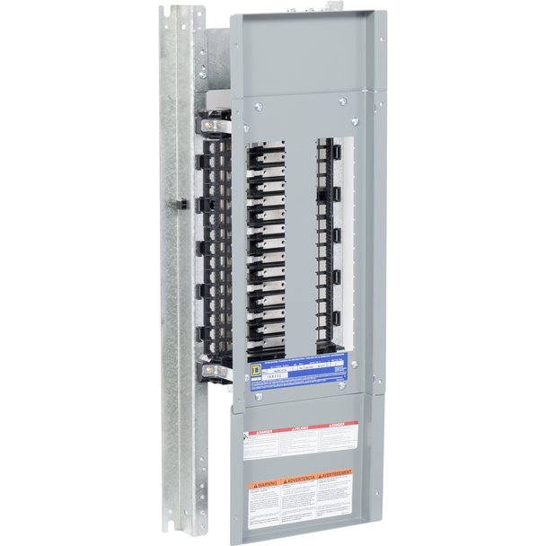 Schneider Electric NQ30L1C14GS Panelboard interior, NQ, main lugs, 100A, Cu bus, 30 pole spaces, 1 phase, 3 wire, 240VAC, 48VDC, 14in W, groundbar, surface mount