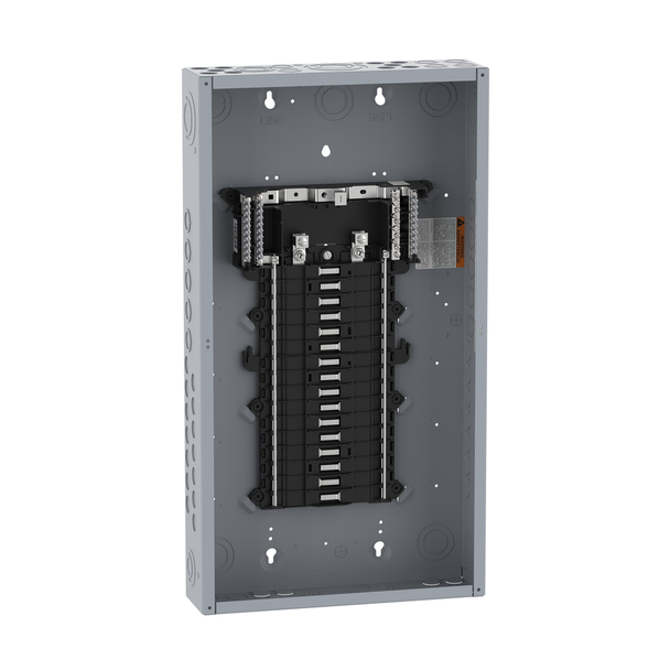 Schneider Electric QO132L125PG Load center, QO, 1 phase, 32 spaces, 38 circuits, 125A convertible main lugs, PoN, NEMA1, gnd bar