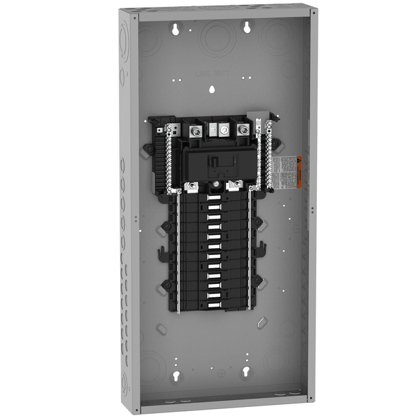 Schneider Electric QO124M200P Load center, QO, 1 phase, 24 spaces, 36 circuits, 200A convertible main breaker, PoN, NEMA1