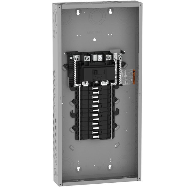 Schneider Electric QO124M150P Load center, QO, 1 phase, 24 spaces, 36 circuits, 150A convertible main breaker, PoN, NEMA1