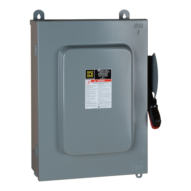 Schneider Electric HU661AWK Safety switch, heavy duty, non fusible, 30A, 6 pole, 30hp, 600VAC/DC, NEMA 12