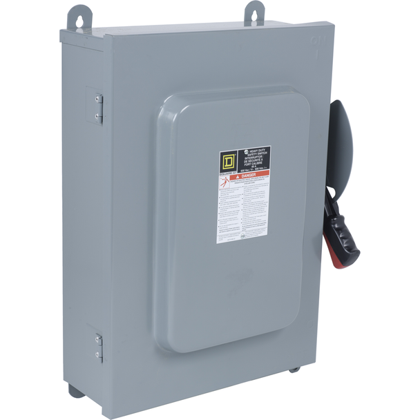 Schneider Electric HU662AWK Safety switch, heavy duty, non fusible, 60A, 6 pole, 60hp, 600VAC/DC, NEMA 12