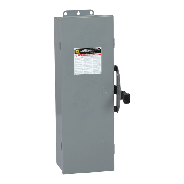 Schneider Electric DTU363AWK Safety switch, double throw, non fusible, 100A, 600V, 3 pole, 100HP, NEMA 12, no knock outs