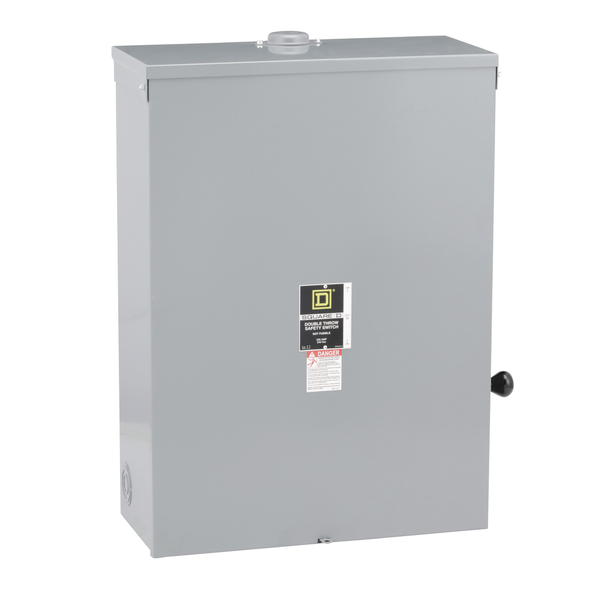 Schneider Electric DTU324NRB Safety switch, double throw, non fusible, 200A, 240VAC, 250VDC, 3 pole, 15HP, neutral, NEMA 3R, bolt on