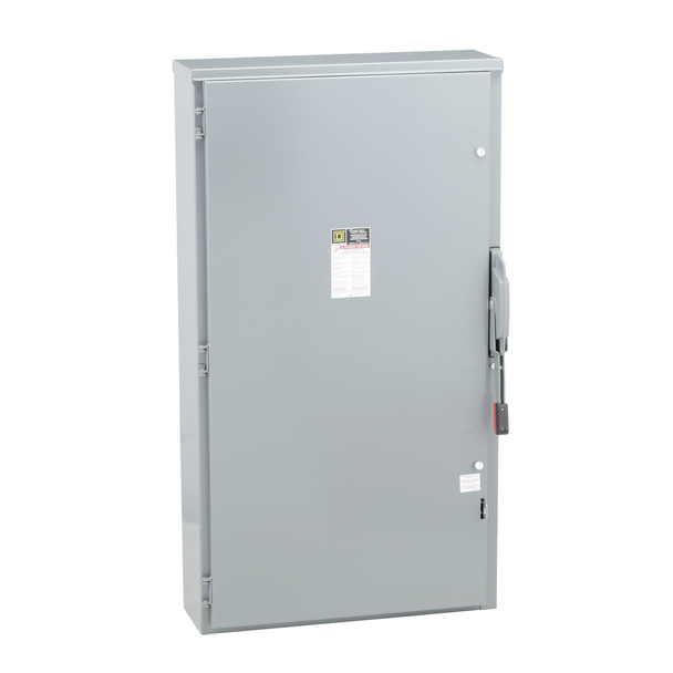 Schneider Electric H225NR Safety switch, heavy duty, fusible, 400A, 3 wire, 2 pole, 1 neutral, 125hp, 240VAC/250VDC, NEMA 3R