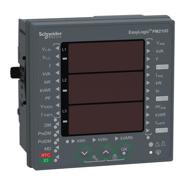 Schneider Electric METSEPM2110 EasyLogic PM2110, Power & Energy meter, Total Harmonic, LED display, Pulse, class 1