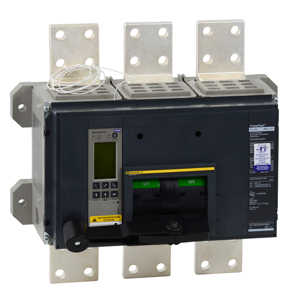 Schneider Electric RJF36200U64AE1 Circuit breaker, PowerPacT R, 2000A, 3 pole, 600VAC, 25kA, busbar, Micrologic 6.0P, 80%, modbus