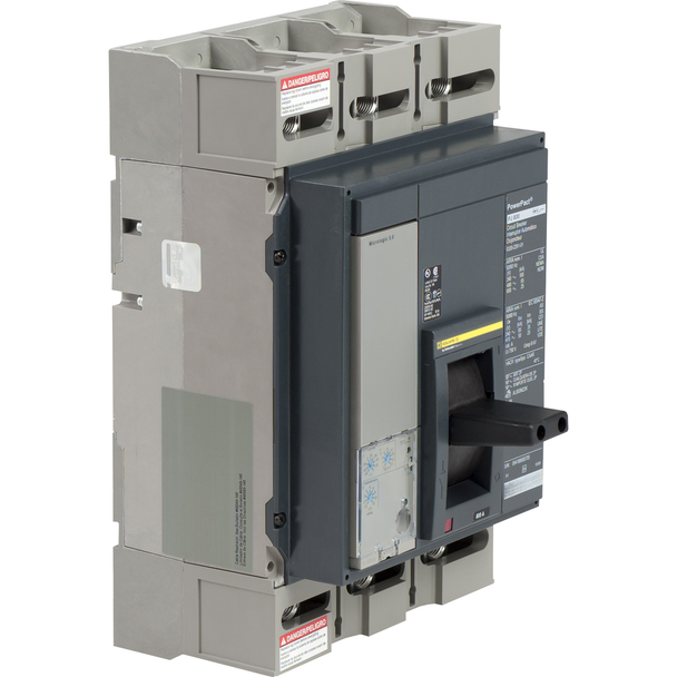 Schneider Electric PJL36060CU63AE1 Circuit breaker, PowerPacT P, 600A, 3 pole, 600VAC, 25kA, lugs, Micrologic 5.0P, 100%, modbus