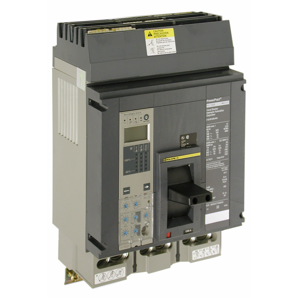 Schneider Electric PJA36120U74AE1 Circuit breaker, PowerPacT P, 1200A, 3 pole, 600VAC, 25kA, I-Line, Micrologic 6.0H, 80%, ABC, modbus