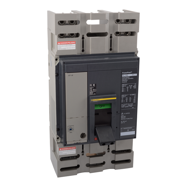 Schneider Electric PGL36120U64AE1 Circuit breaker, PowerPacT P, 1200A, 3 pole, 600VAC, 18kA, lugs, Micrologic 6.0P, 80%, modbus