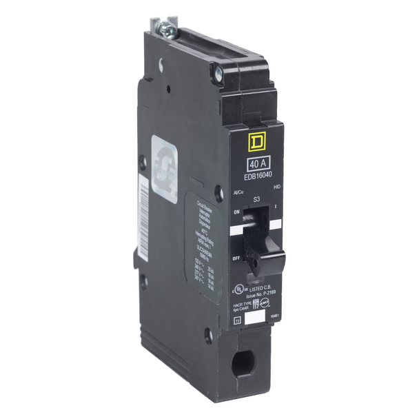 Schneider Electric EGB16040 Mini circuit breaker, E-Frame, 40A, 1 pole, 600Y/347VAC, 65kA max, bolt on