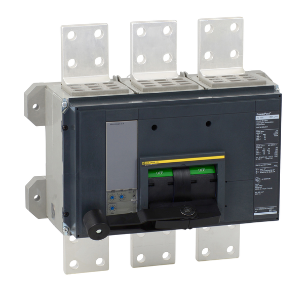 Schneider Electric RLF36200U31A Circuit breaker, PowerPacT R, 2000A, 3 pole, 600VAC, 50kA, busbar, Micrologic 3.0, 80%