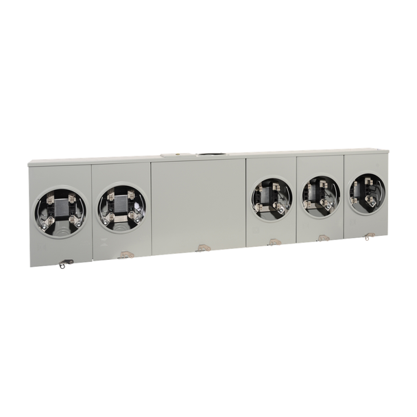 Schneider Electric UT5R2392TU Horizontal meter sockets, 5 ringless sockets, no bypass, 4 jaws, OH, UG, 200 A