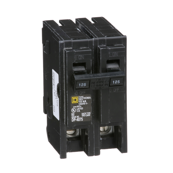 Schneider Electric HOM2125 Mini circuit breaker, Homeline, 125A, 2 pole, 120/240VAC, 10kA AIR, standard type, plug in, UL