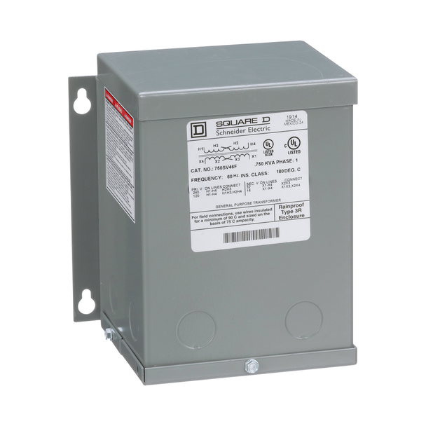 Schneider Electric 750SV46F Transformer, buck boost, encapsulated, 0.75kVA, 1 phase, 120x240V primary, 16/32V secondary, NEMA 3R, 115C rise