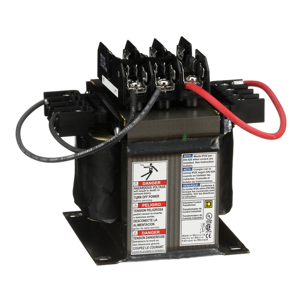 Schneider Electric 9070TF500D3 Industrial control transformer, Type TF, 1 phase, 500VA, 208V primary, 120V secondary, 50/60Hz