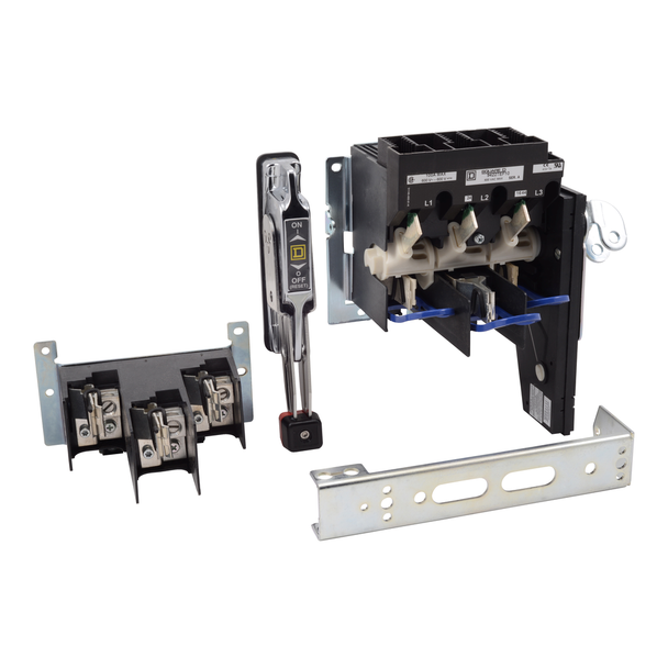 Schneider Electric 9422ATEF102 Operating mechanism, flange mounted, variable depth, 100A, 600V, fuseholder, switch mechanism, 6 inch handle, NEMA 4X