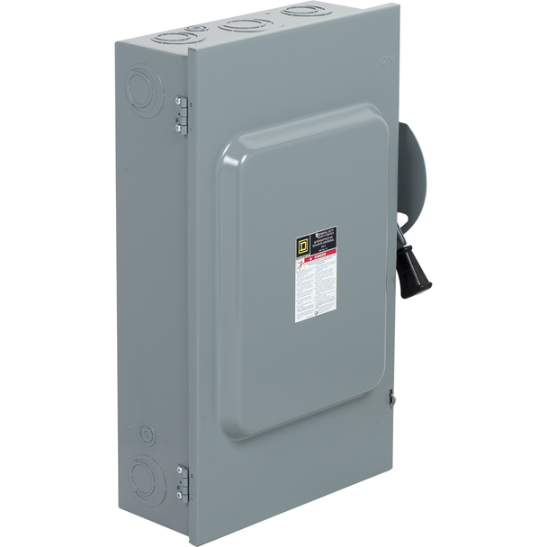 Schneider Electric CD224N Safety switch, general duty, fusible, 200A, 120/240VAC, 2 poles, 60HP, solid neutral, NEMA 1