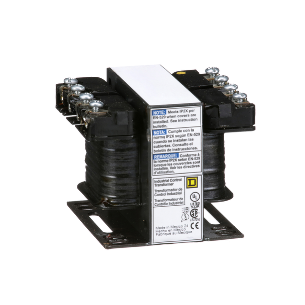 Schneider Electric 9070T50D33 Transformer, Type T, industrial control, 50VA, 1 phase, 380/400/415V primary, 115/230V secondary, 55C rise