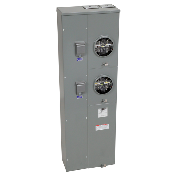 Schneider Electric MPL32225 Meter center, MP Meter-Pak, 2 sockets, lever bypass, jaw release, 5 jaws, 300A bus, 225A max breaker rating, ringless