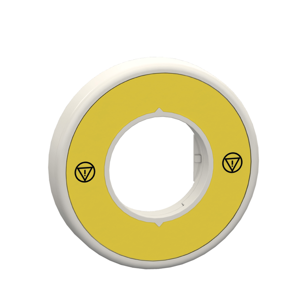 Schneider Electric ZBY9W3B140 Illuminated unmarked legend ring, Harmony XB5, 60mm, plastic, yellow, white or red integral LED, 24V AC DC