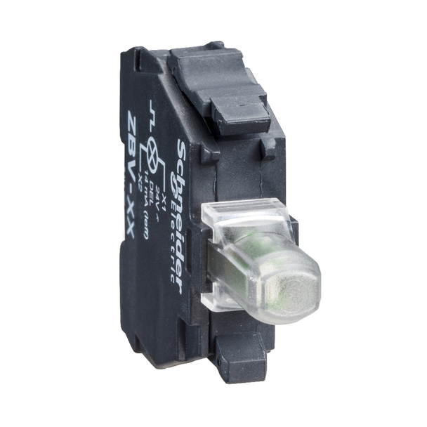 Schneider Electric ZBV18B1 Light block, Harmony XB4, Harmony XB5, flashing, for head 22mm, universal LED, screw clamp terminals, 24V