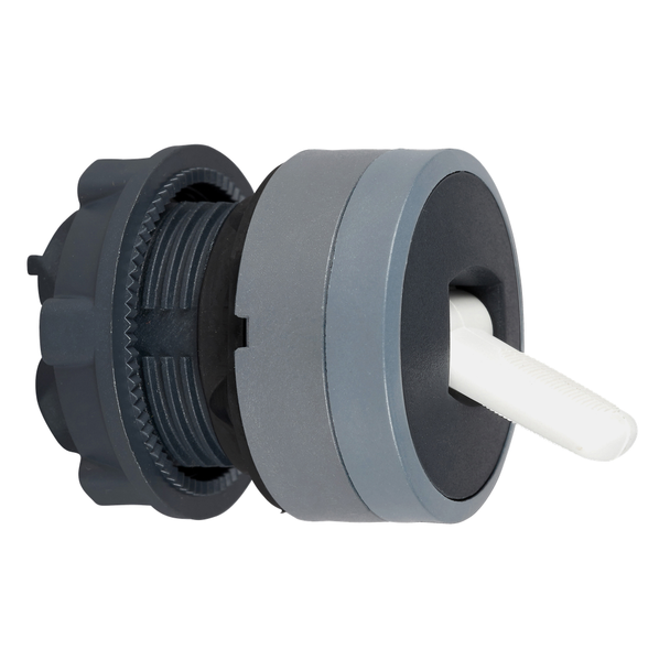 Schneider Electric ZB5AD48C0 Toggle switch head, Harmony XB5, plastic, black, 22mm, 2 positions, spring return, grey bezel