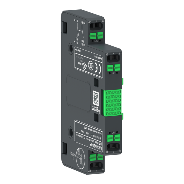 Schneider Electric LAG8N203P Auxiliary contact block,TeSys Giga contactor,2NO,lateral face side mounting,push-in terminals L1/R1