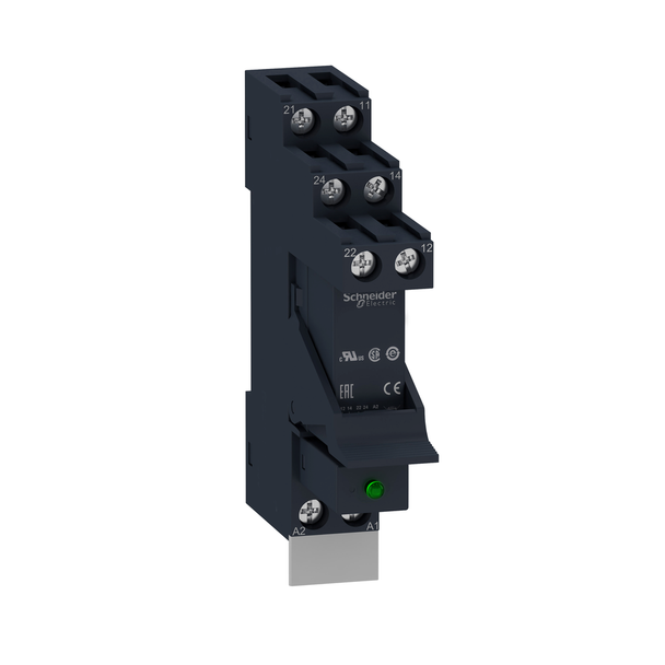 Schneider Electric RSB2A080P7PV Interface plug-in relay, Harmony EMR, pre-assembled, 8A, 2CO, with LED, with protection circuit, 230V AC, 32500Ohm coil resistance